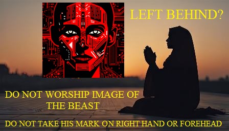 Woman worshiping image of beast