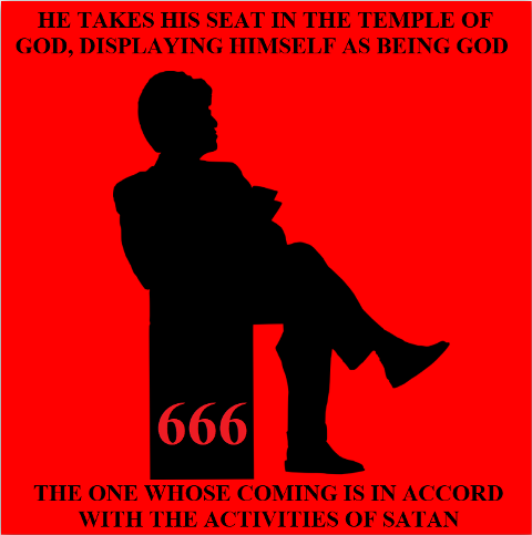 Man of Lawlessness seated in the Temple.