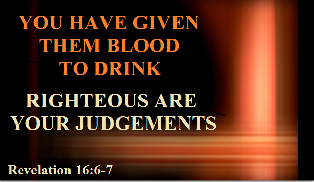 Water turns to blood. Revelation 16:4