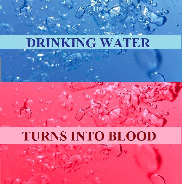 Drinking water turns into blood. Revelation 16:4