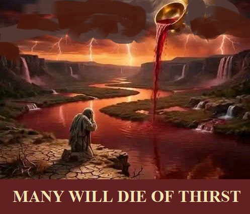 Drinking water turns into blood. Revelation 16:4